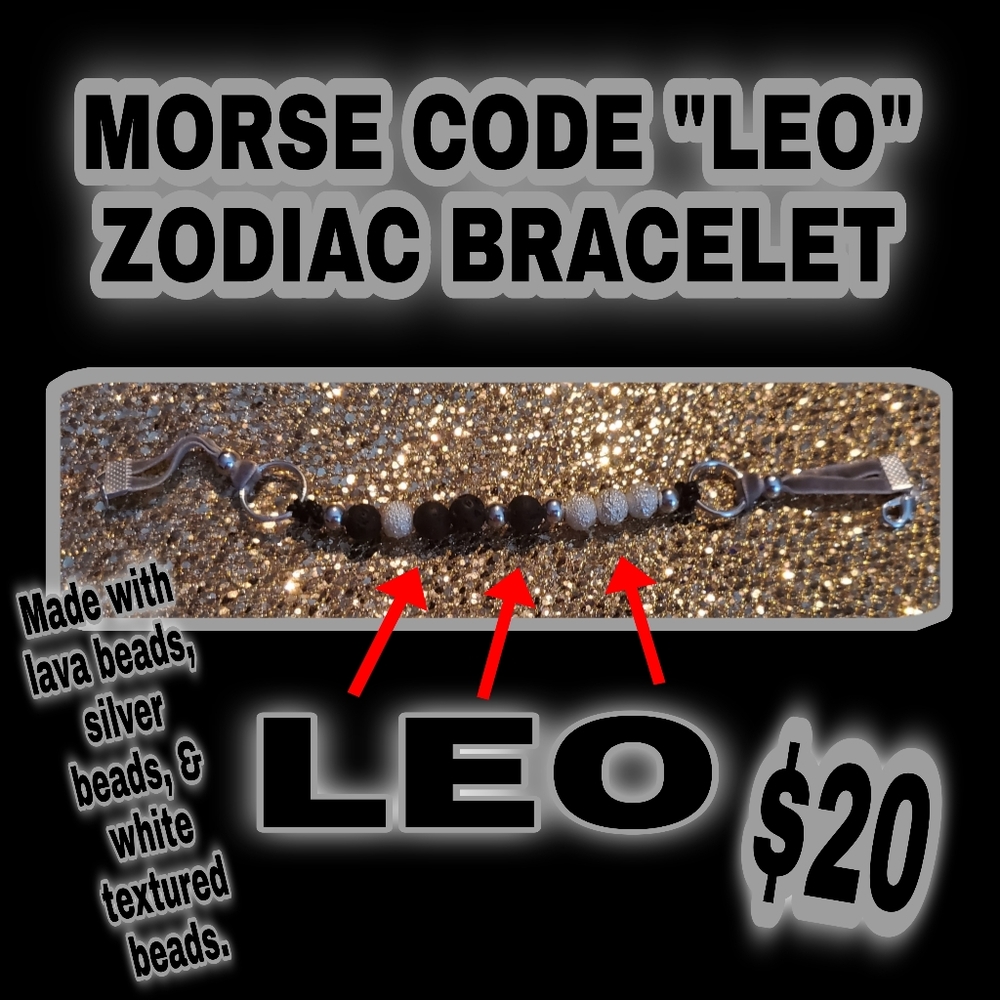 Handmade Morse Code "Leo" Zodiac Bracelet
